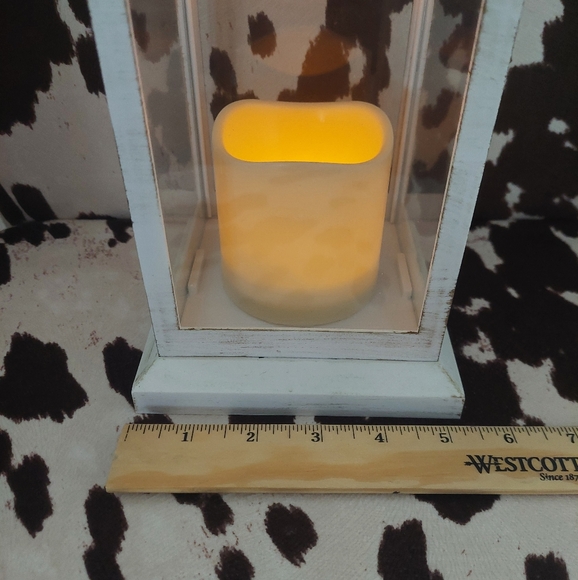 White Lantern with LED Candle - Picture 8 of 8